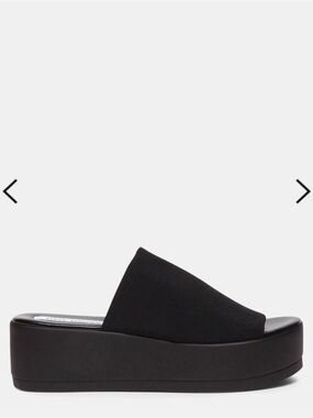 Steven Madden Black Platform Slide Sandal - Slinky Black